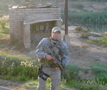 Murat Muftari after an overnight mission pursuing foreign terrorists, Baquba, Iraq, Spring 2006.