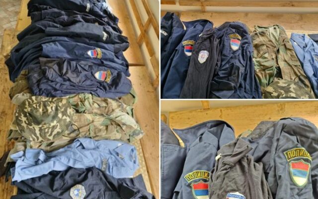 This image has an empty alt attribute; its file name is Uniforma-te-policise-serbe-te-gjetura-ne-pjesen-veriore-te-Kosoves-640x400.jpg